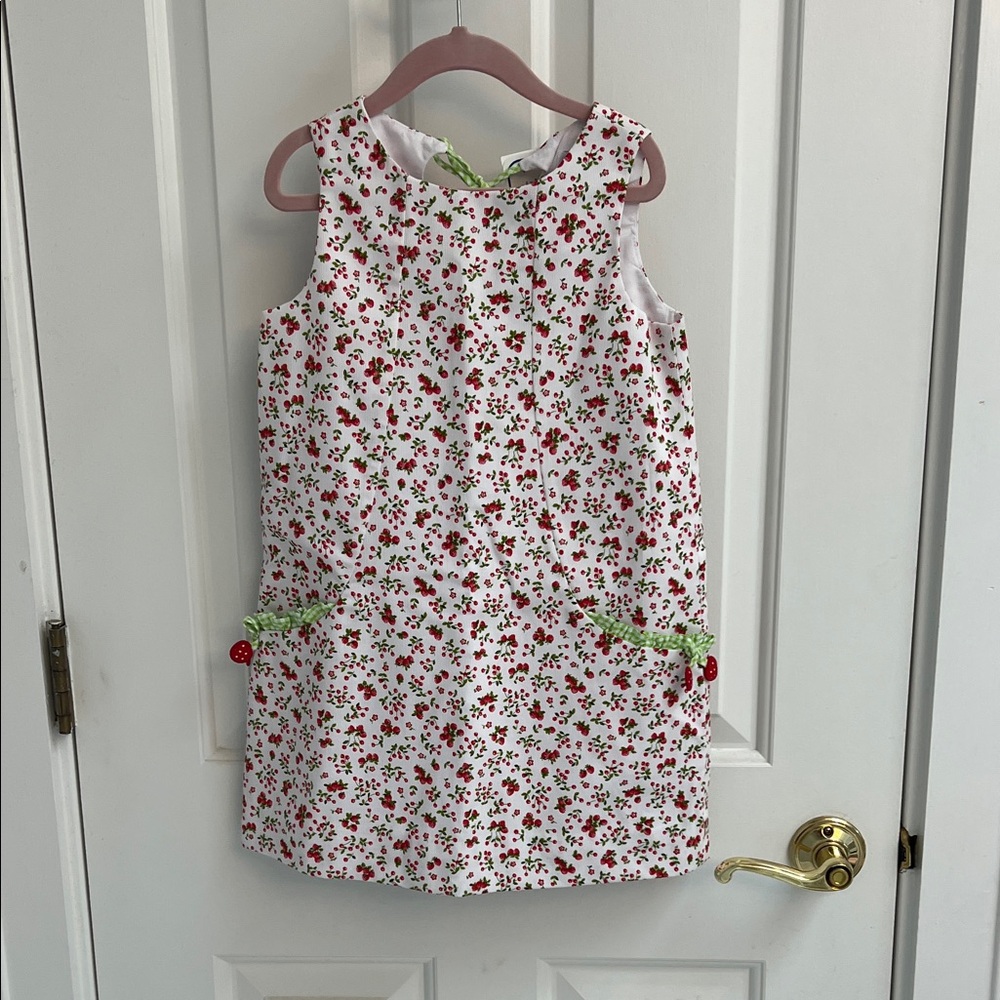 Florence Eiseman White and Red Floral Kids Dress
